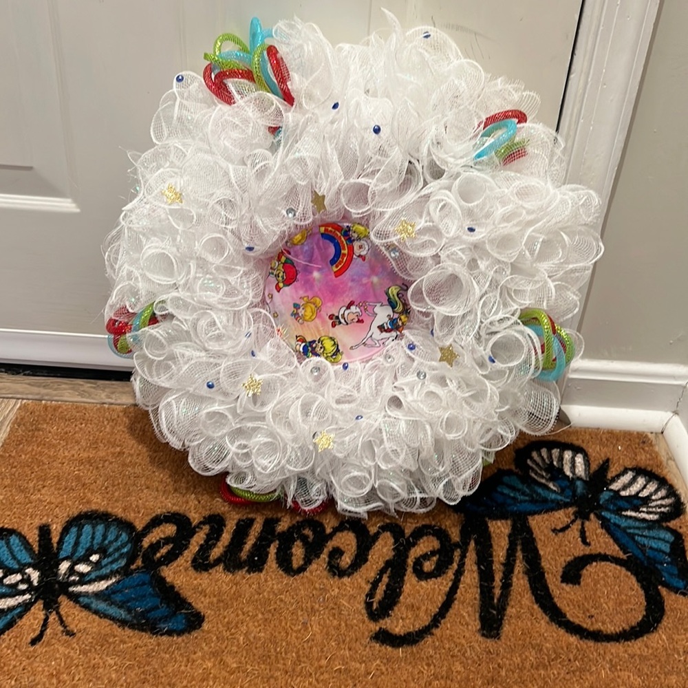 Rainbow Brite door wreath